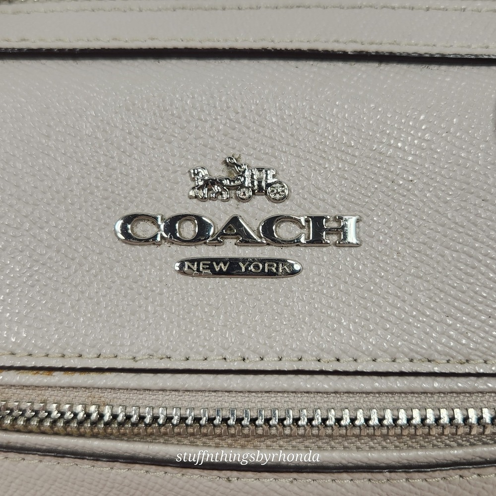 Coach Rowan Satchel Bag #79946 In Gray (no strap) Crossgrain‎ Leather Dec 2019 - Picture 8 of 16